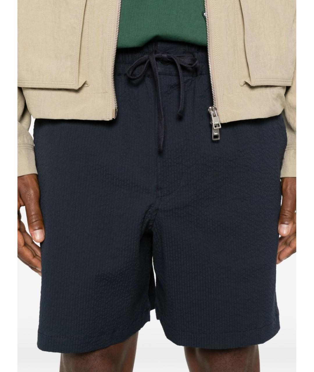 MAISON KITSUNE Темно-синие хлопковые шорты, фото 5