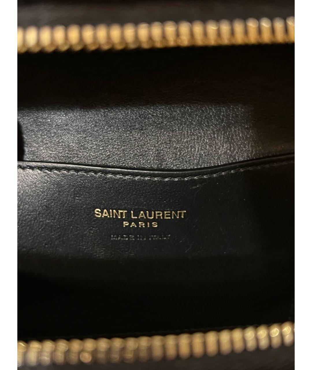 SAINT LAURENT Черная кожаная сумка с короткими ручками, фото 8