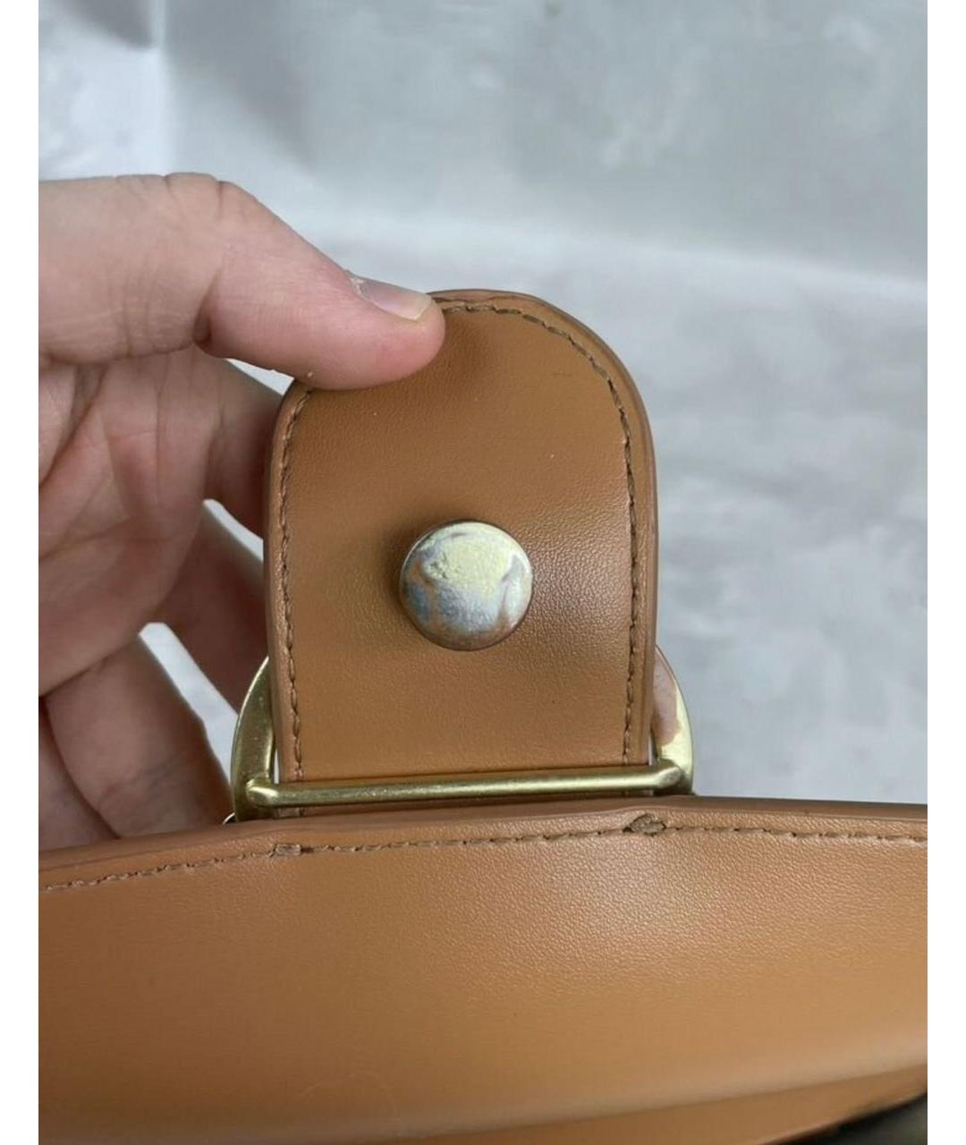 PINKO Коричневая кожаная сумка через плечо, фото 7