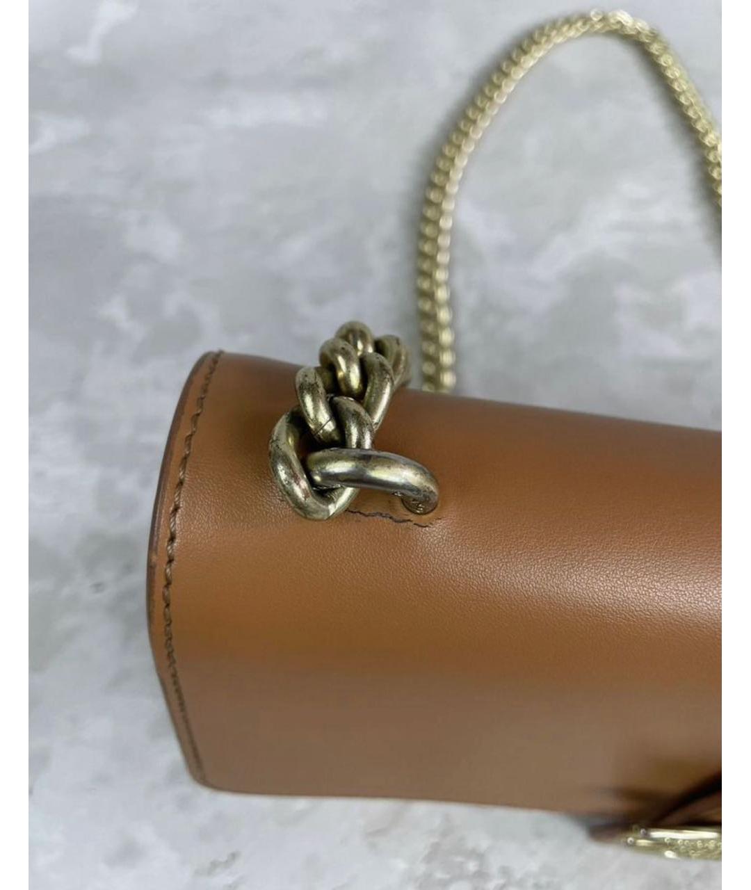 PINKO Коричневая кожаная сумка через плечо, фото 4