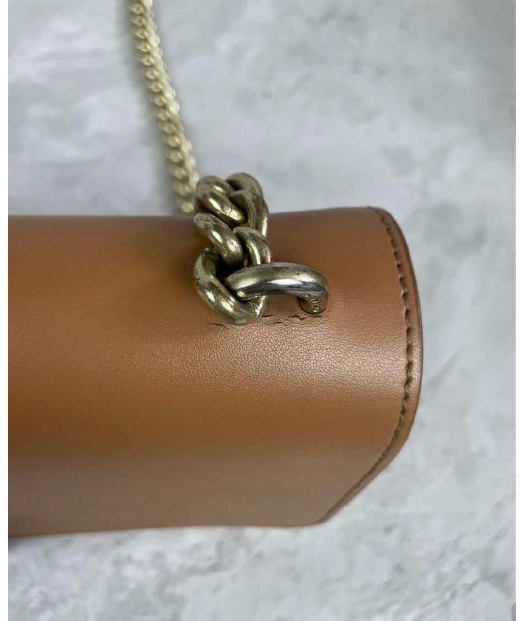 PINKO Коричневая кожаная сумка через плечо, фото 3