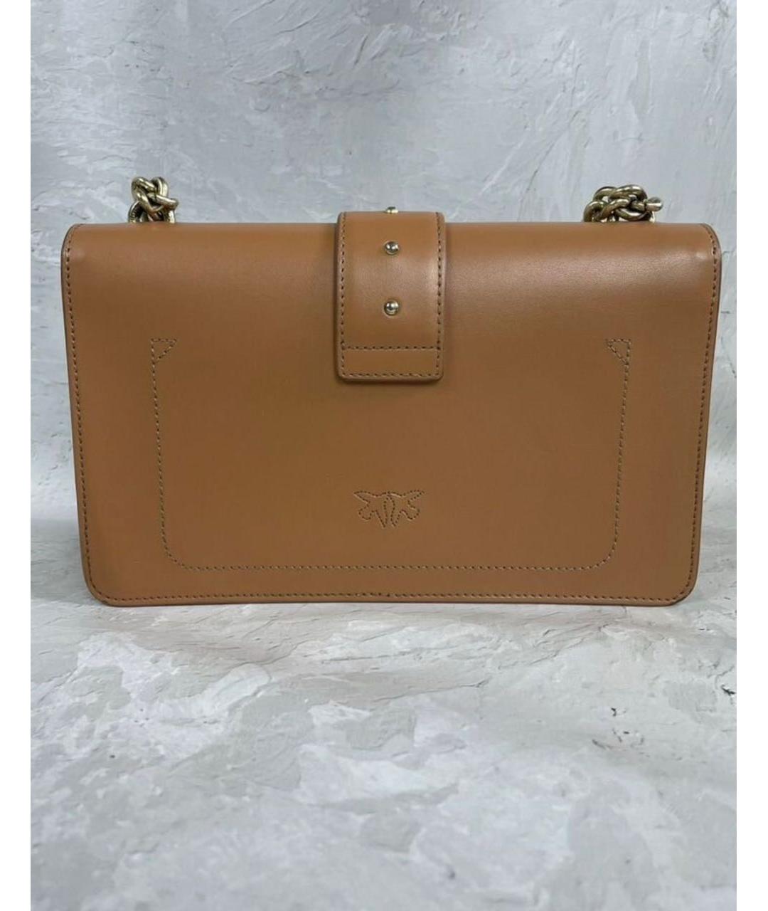 PINKO Коричневая кожаная сумка через плечо, фото 2