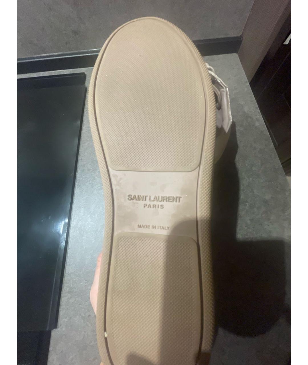 SAINT LAURENT Розовые бархатные кеды, фото 7