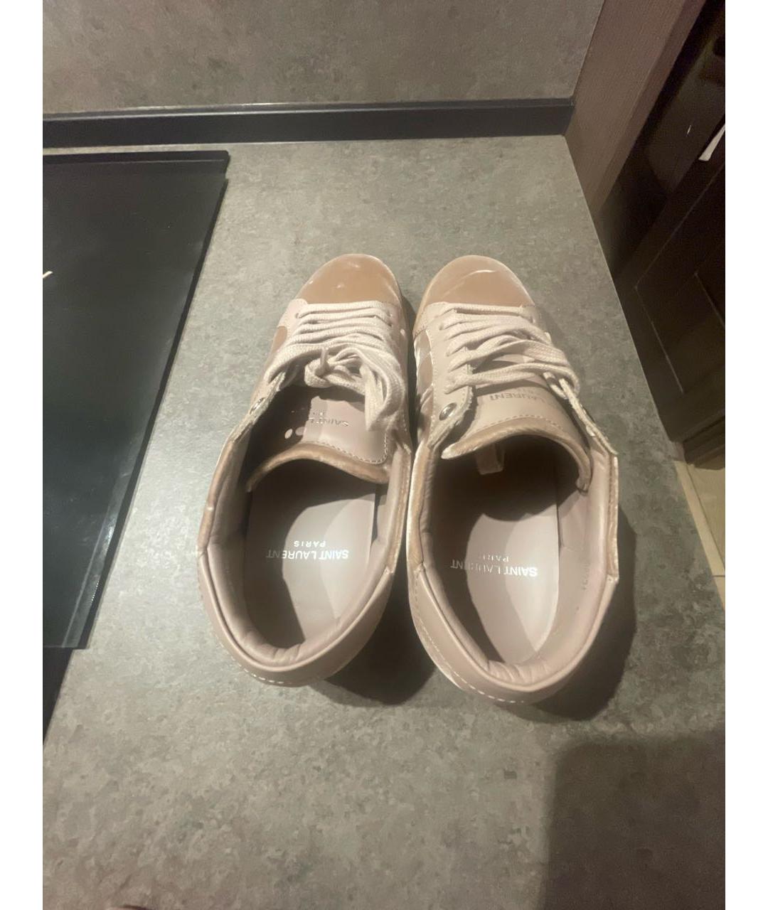 SAINT LAURENT Розовые бархатные кеды, фото 3