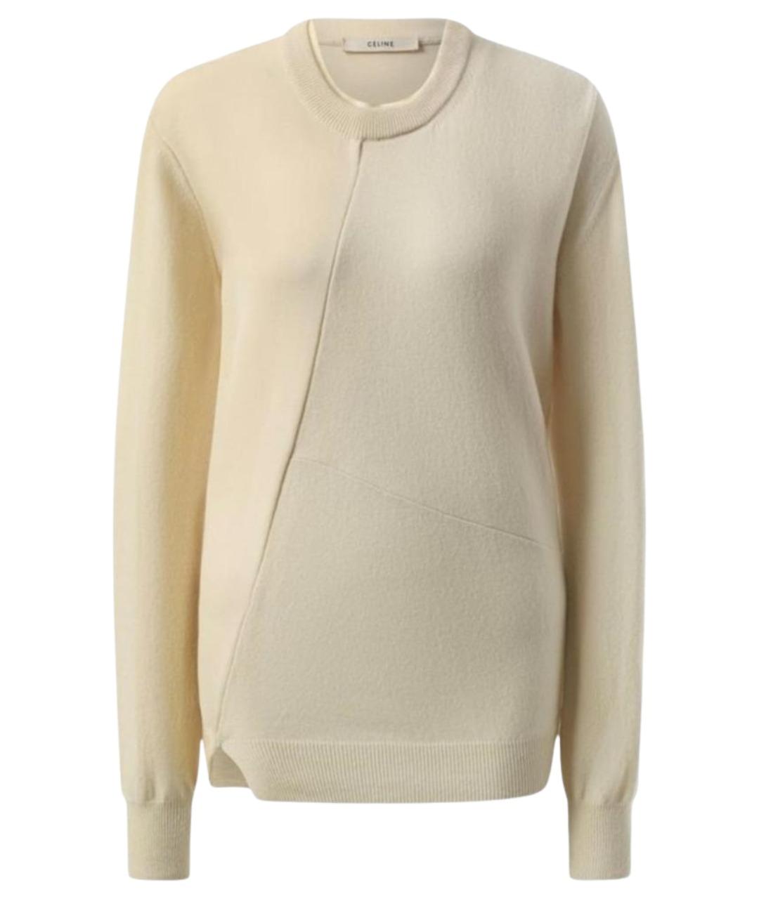 CELINE Бежевый шерстяной джемпер / свитер, фото 1