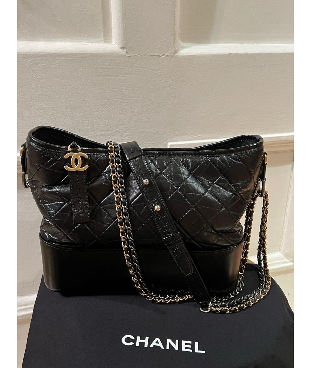 CHANEL Черная кожаная сумка через плечо, фото 6