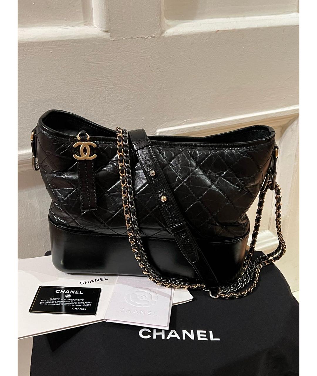 CHANEL Черная кожаная сумка через плечо, фото 8