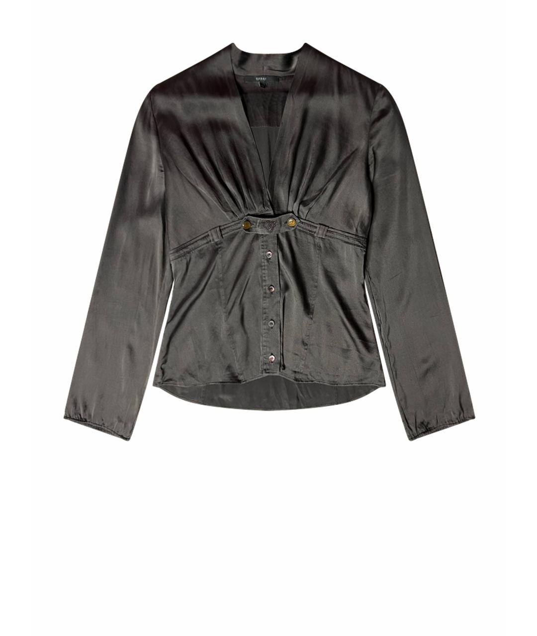 GUCCI Серая шелковая блузы, фото 1