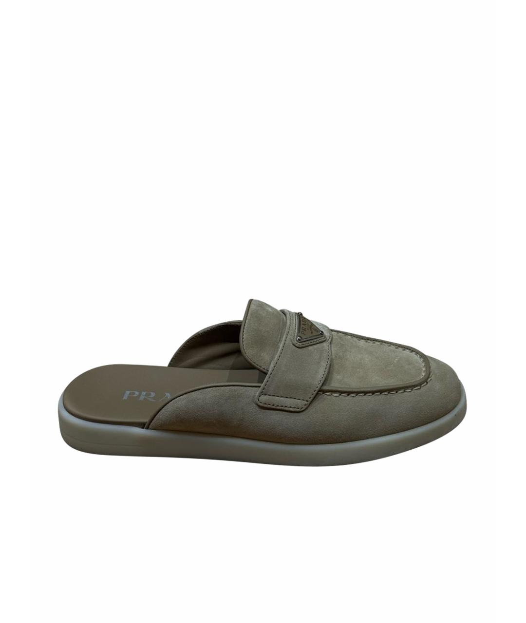 PRADA Бежевые замшевые мюли, фото 1