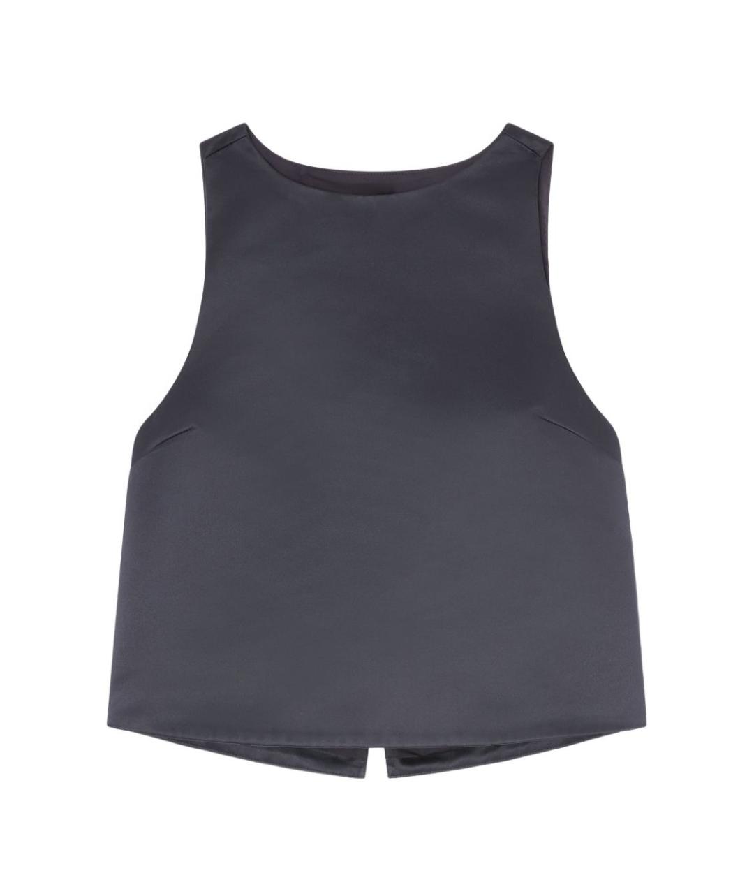 GANNI Черная полиэстеровая майка, фото 1