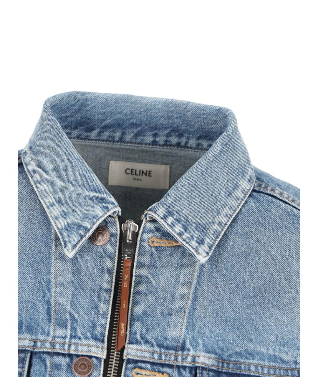 CELINE Синяя хлопковая куртка, фото 4