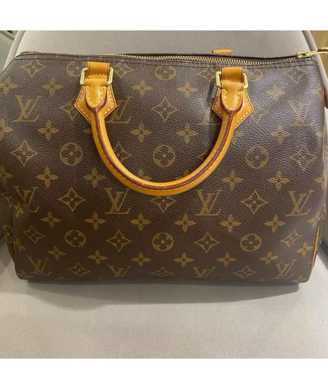 LOUIS VUITTON Коричневая сумка с короткими ручками, фото 3