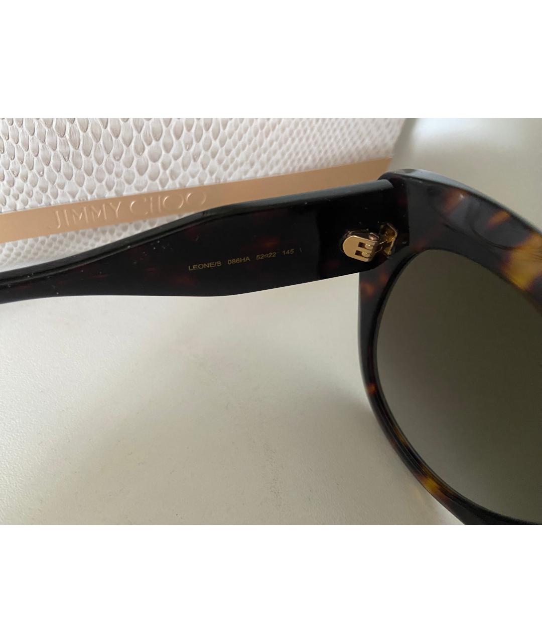 JIMMY CHOO Коричневые пластиковые солнцезащитные очки, фото 2