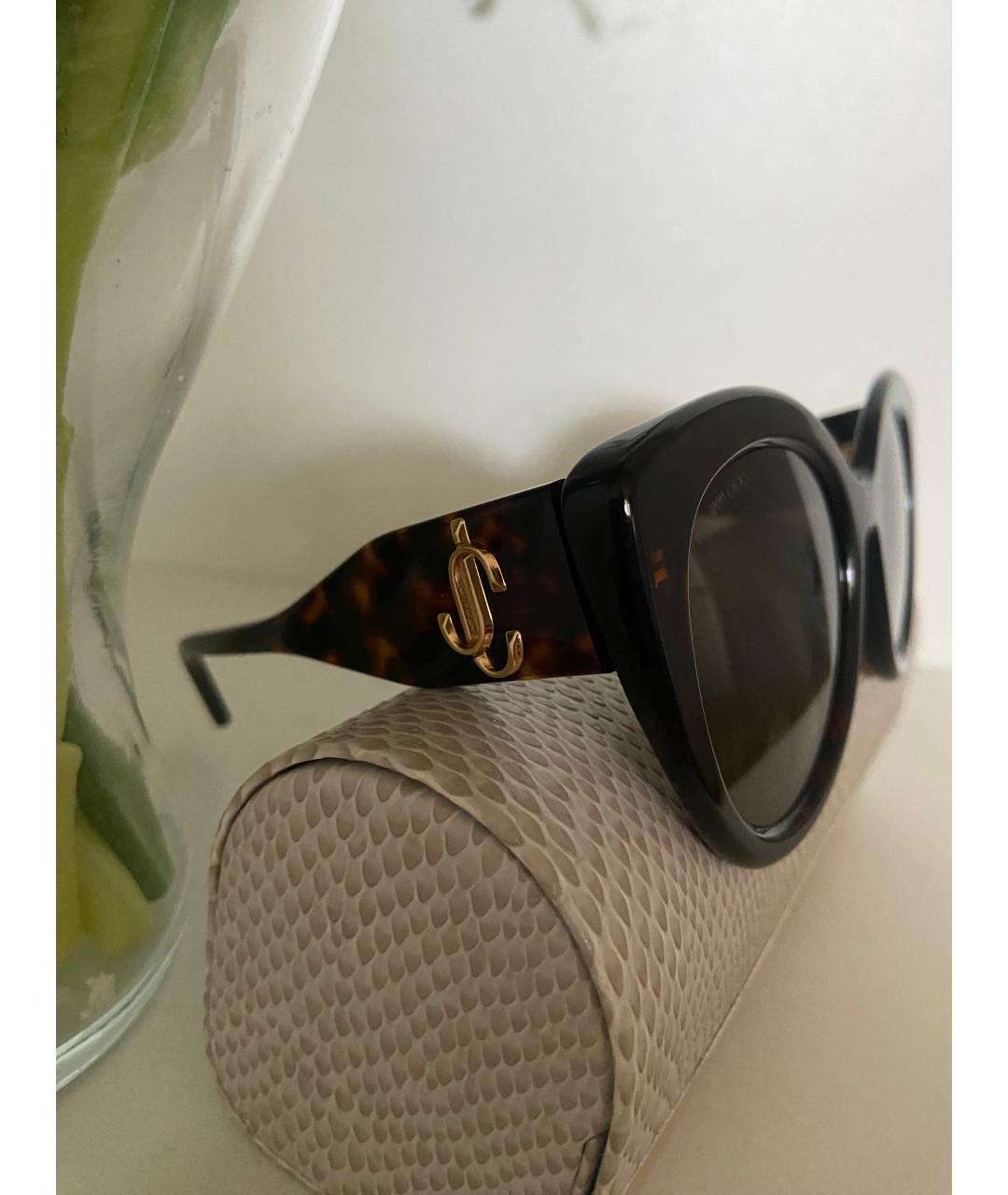 JIMMY CHOO Коричневые пластиковые солнцезащитные очки, фото 3