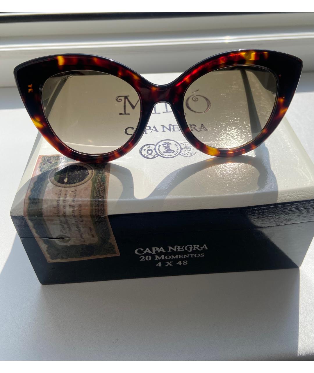 JIMMY CHOO Коричневые пластиковые солнцезащитные очки, фото 6