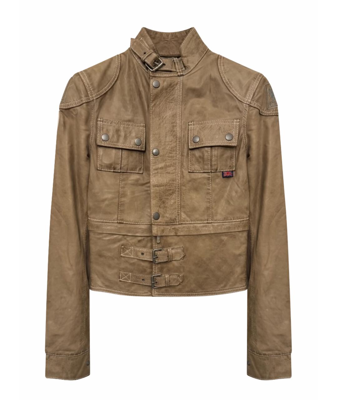 BELSTAFF Бежевая кожаная куртка, фото 1