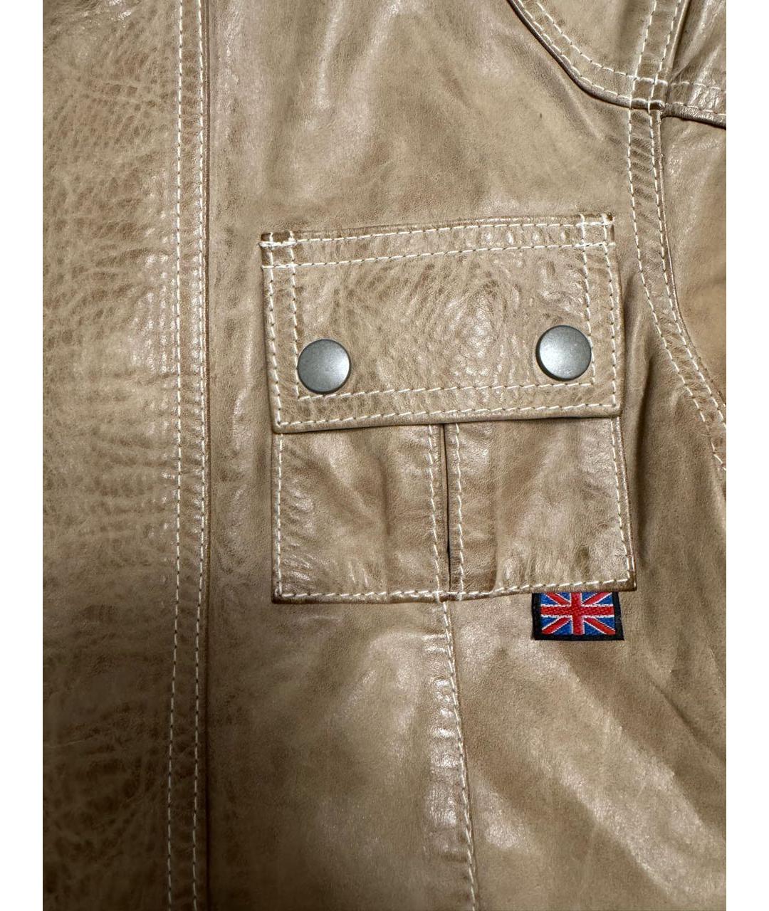 BELSTAFF Бежевая кожаная куртка, фото 8