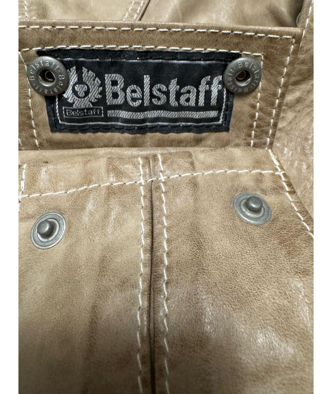 BELSTAFF Бежевая кожаная куртка, фото 5