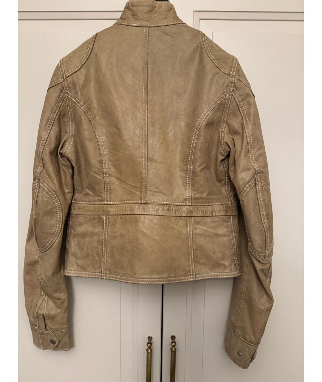 BELSTAFF Бежевая кожаная куртка, фото 2