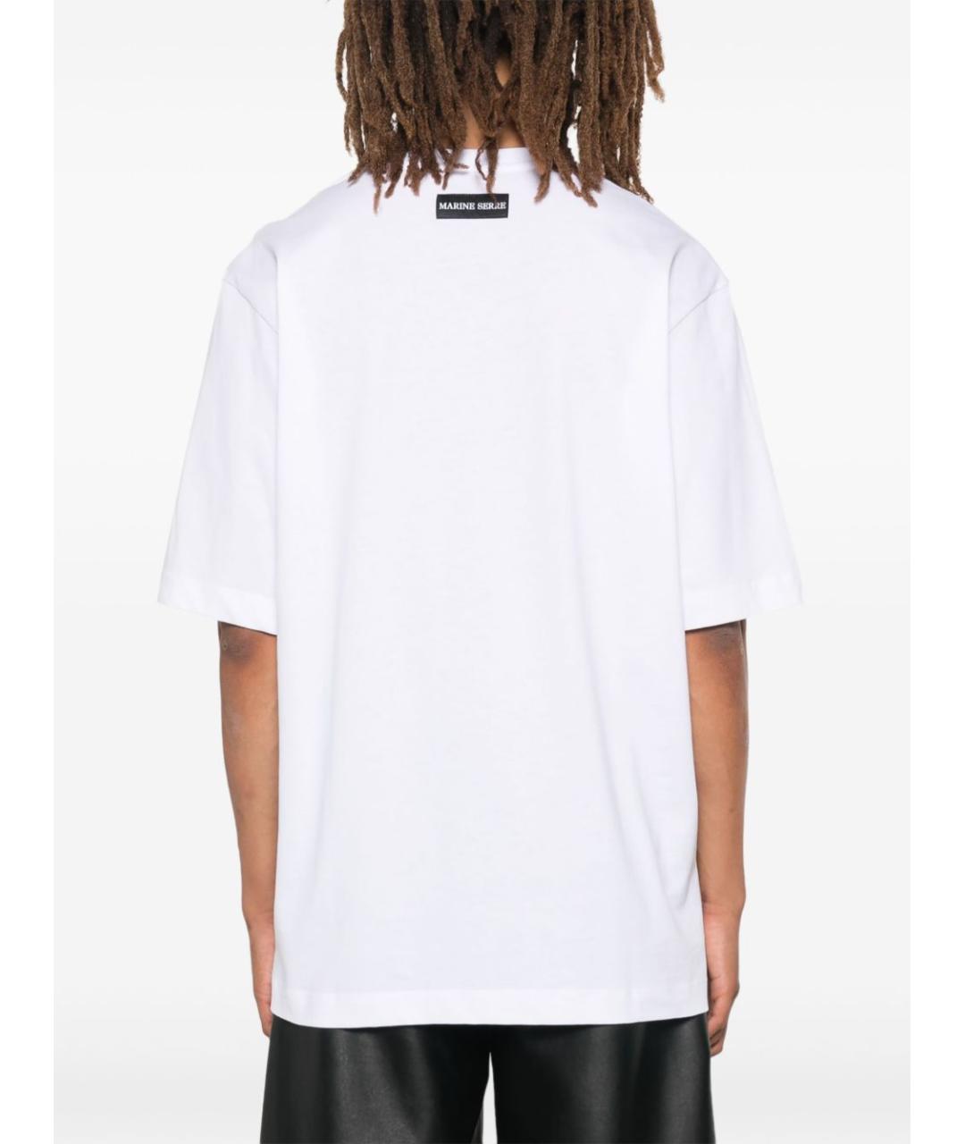 MARINE SERRE Белая хлопковая футболка, фото 3