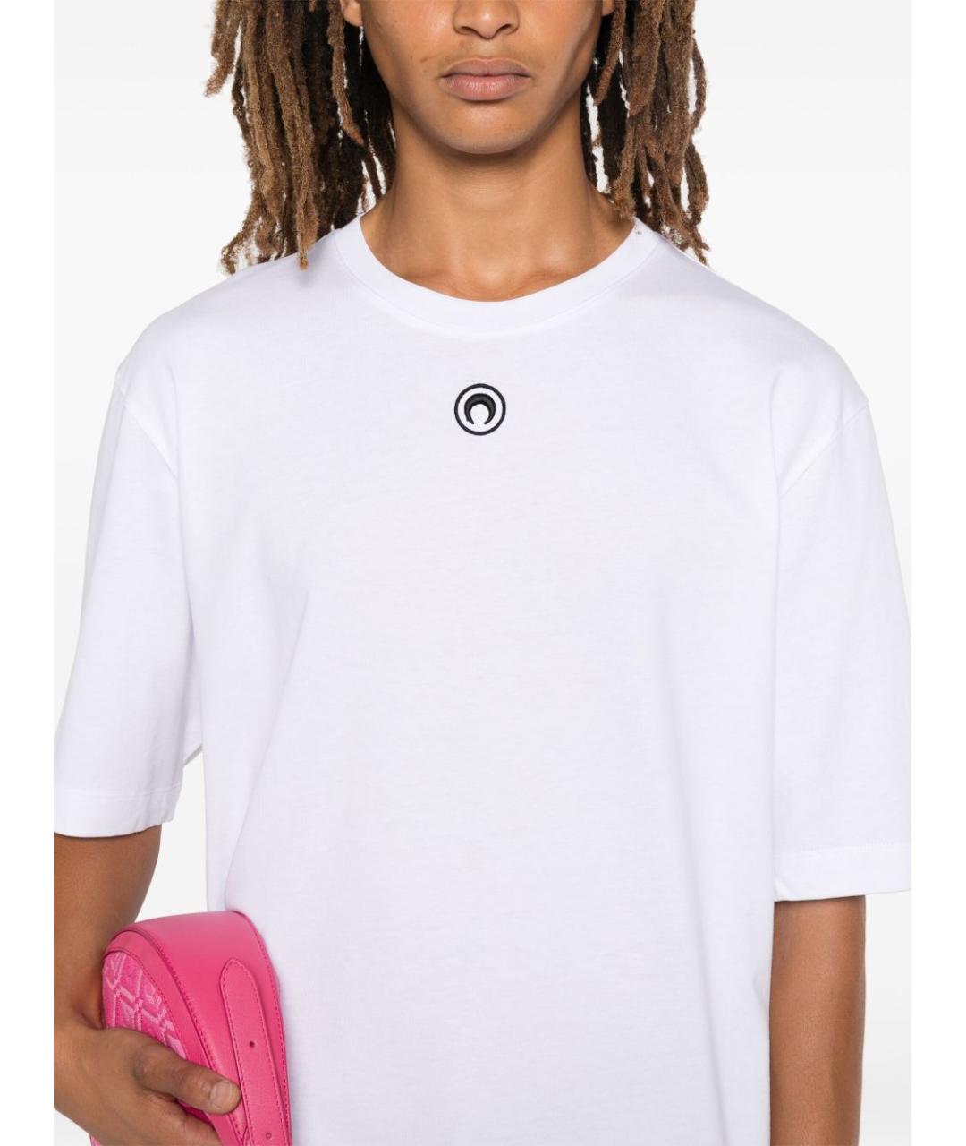 MARINE SERRE Белая хлопковая футболка, фото 2