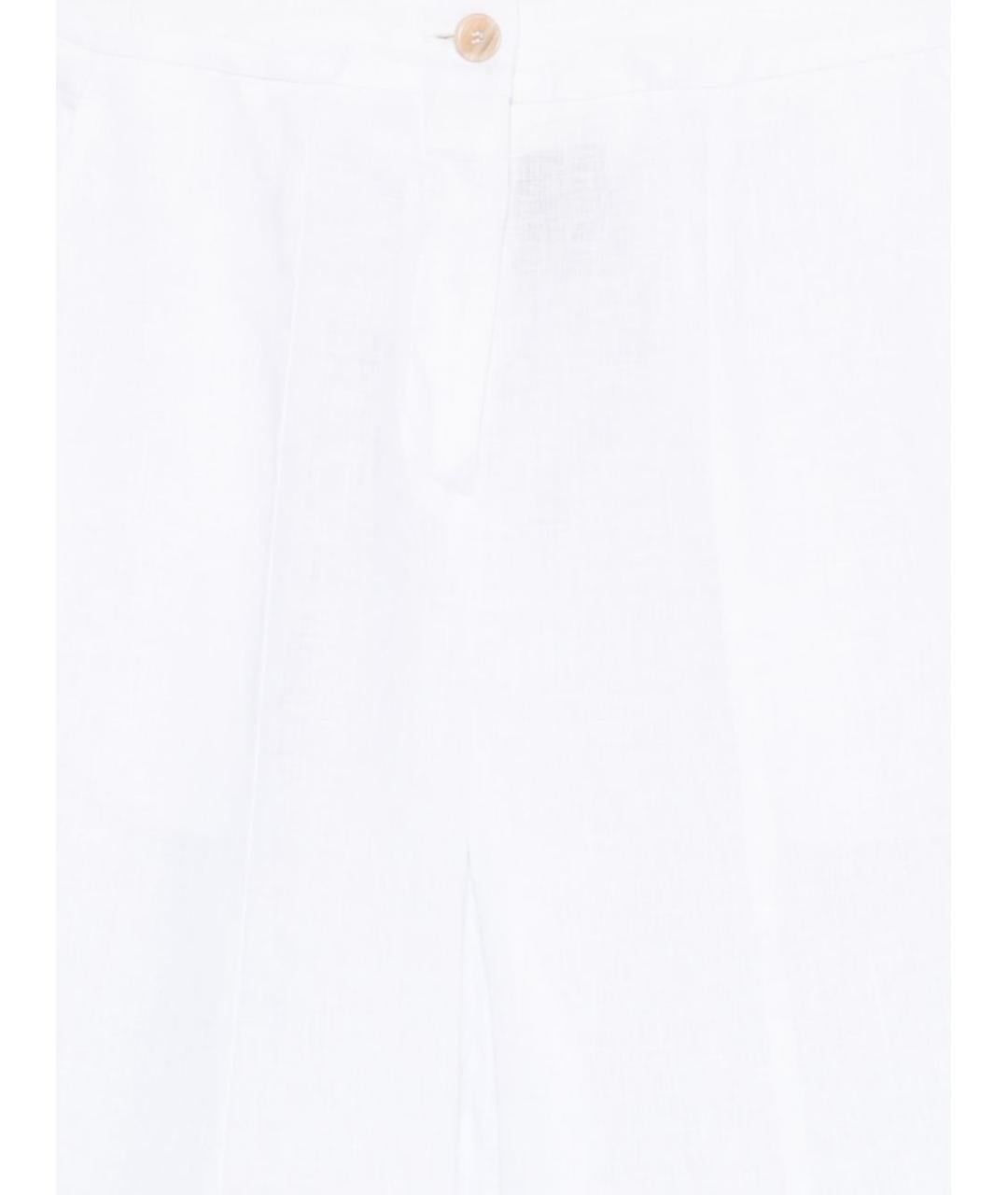 SEMICOUTURE Белые льняные прямые брюки, фото 3