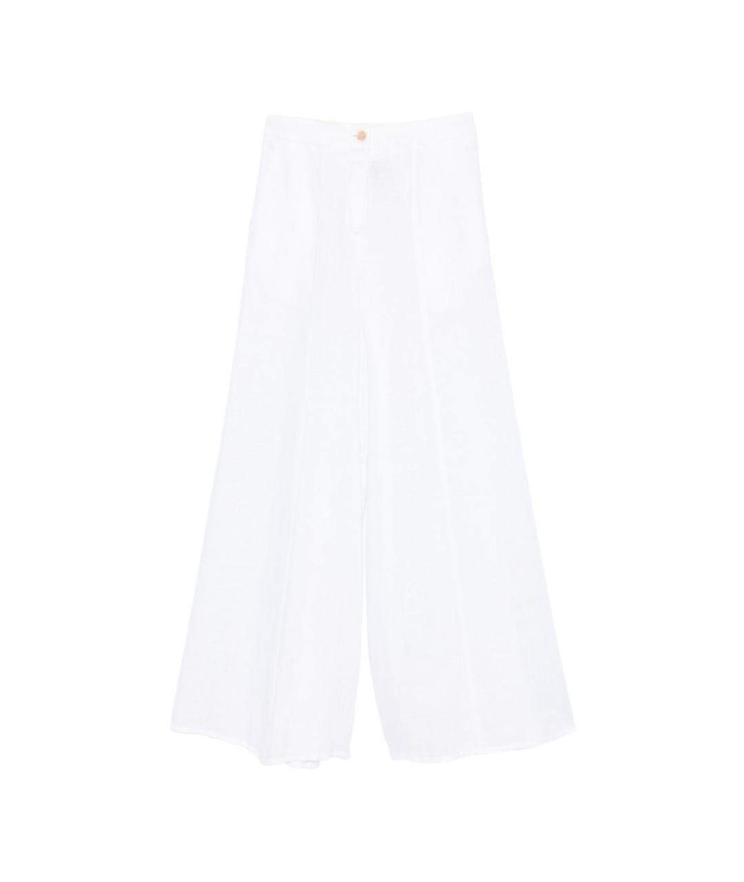 SEMICOUTURE Белые льняные прямые брюки, фото 1