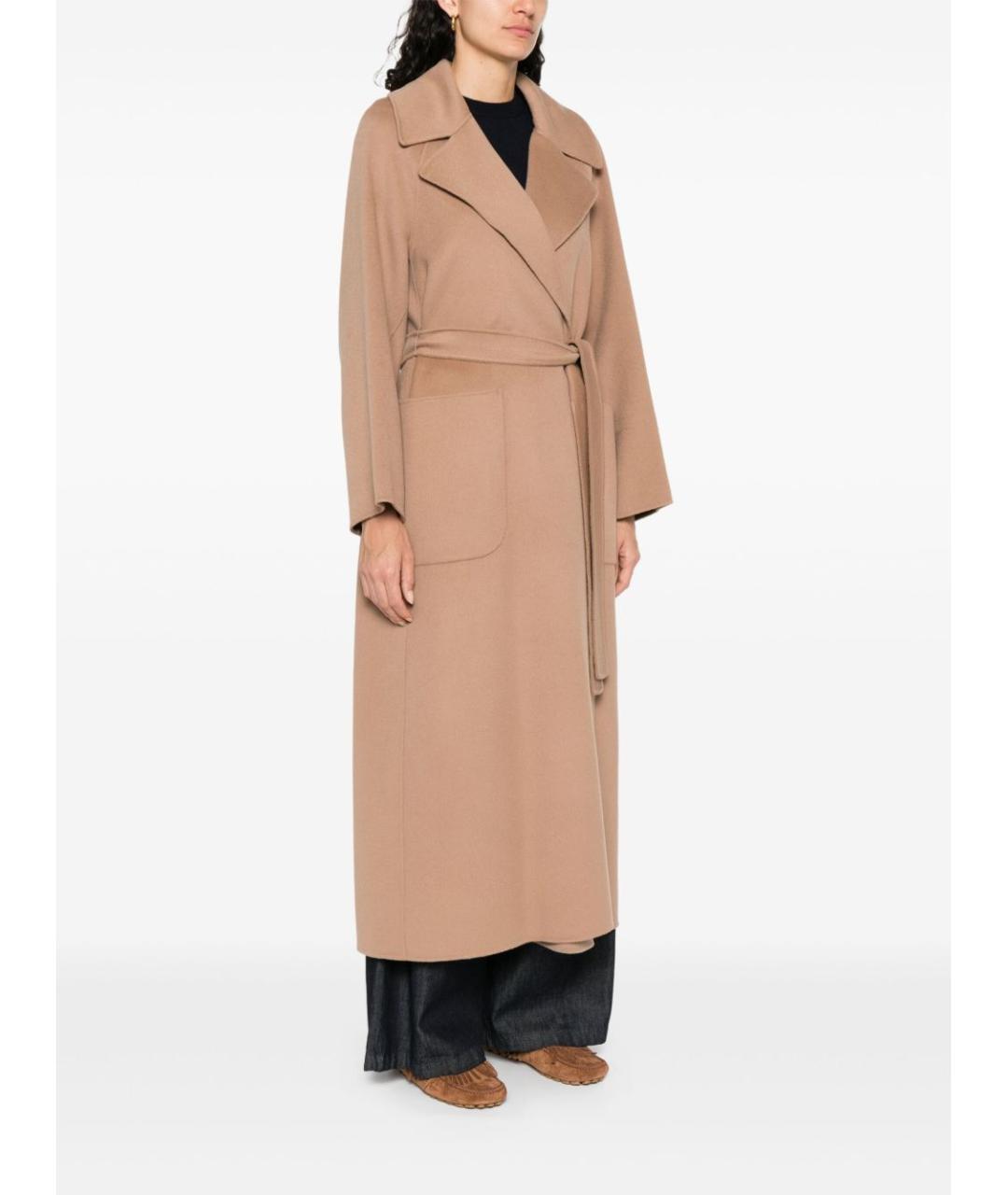 'S MAX MARA Бежевое шерстяное пальто, фото 4