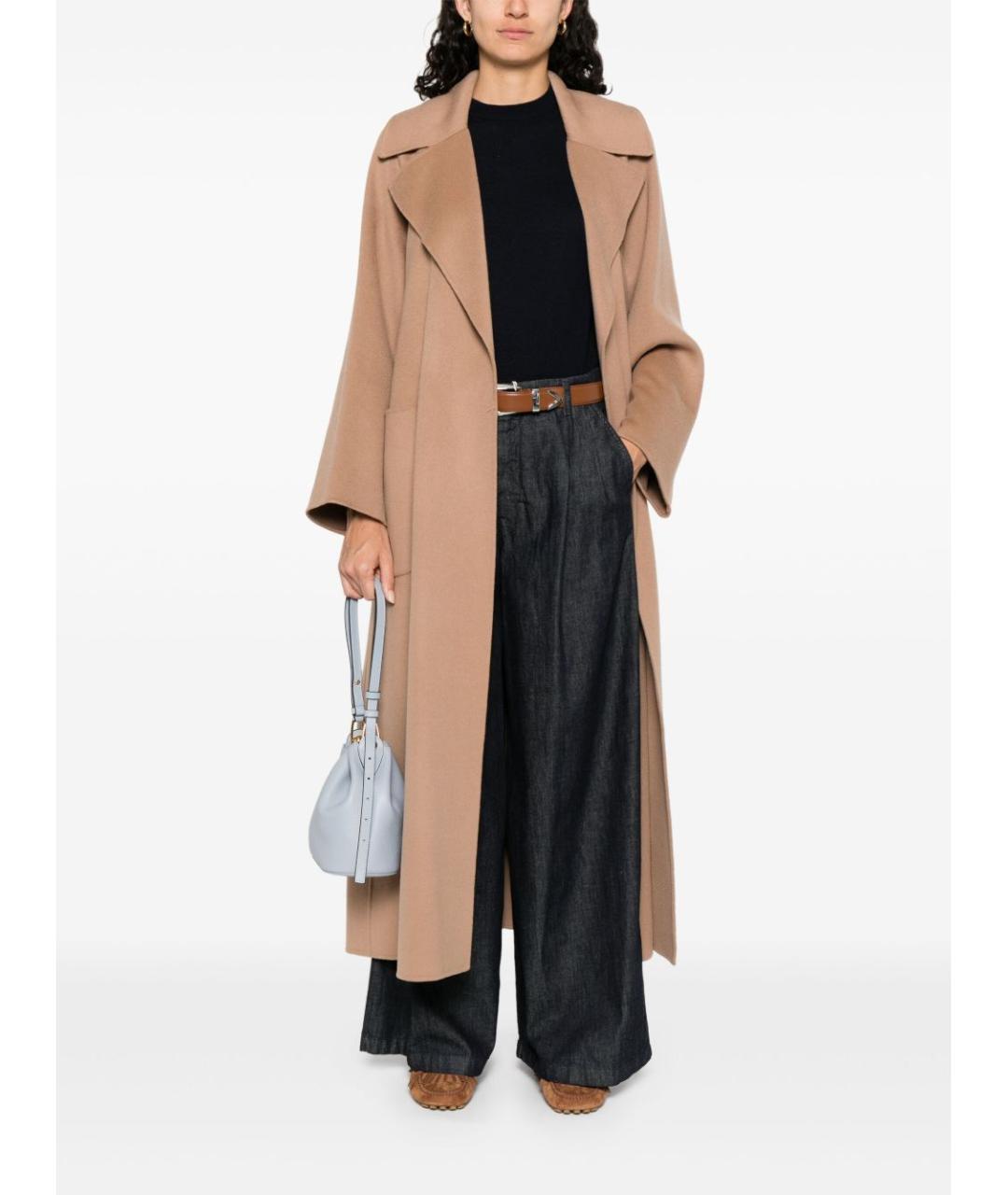 'S MAX MARA Бежевое шерстяное пальто, фото 2