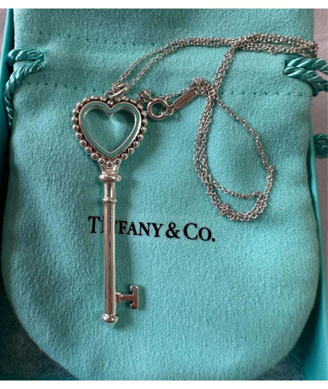 TIFFANY&CO Бирюзовая серебряная подвеска, фото 3