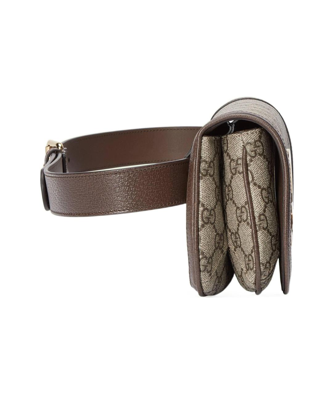 GUCCI Бежевая тканевая поясная сумка, фото 3