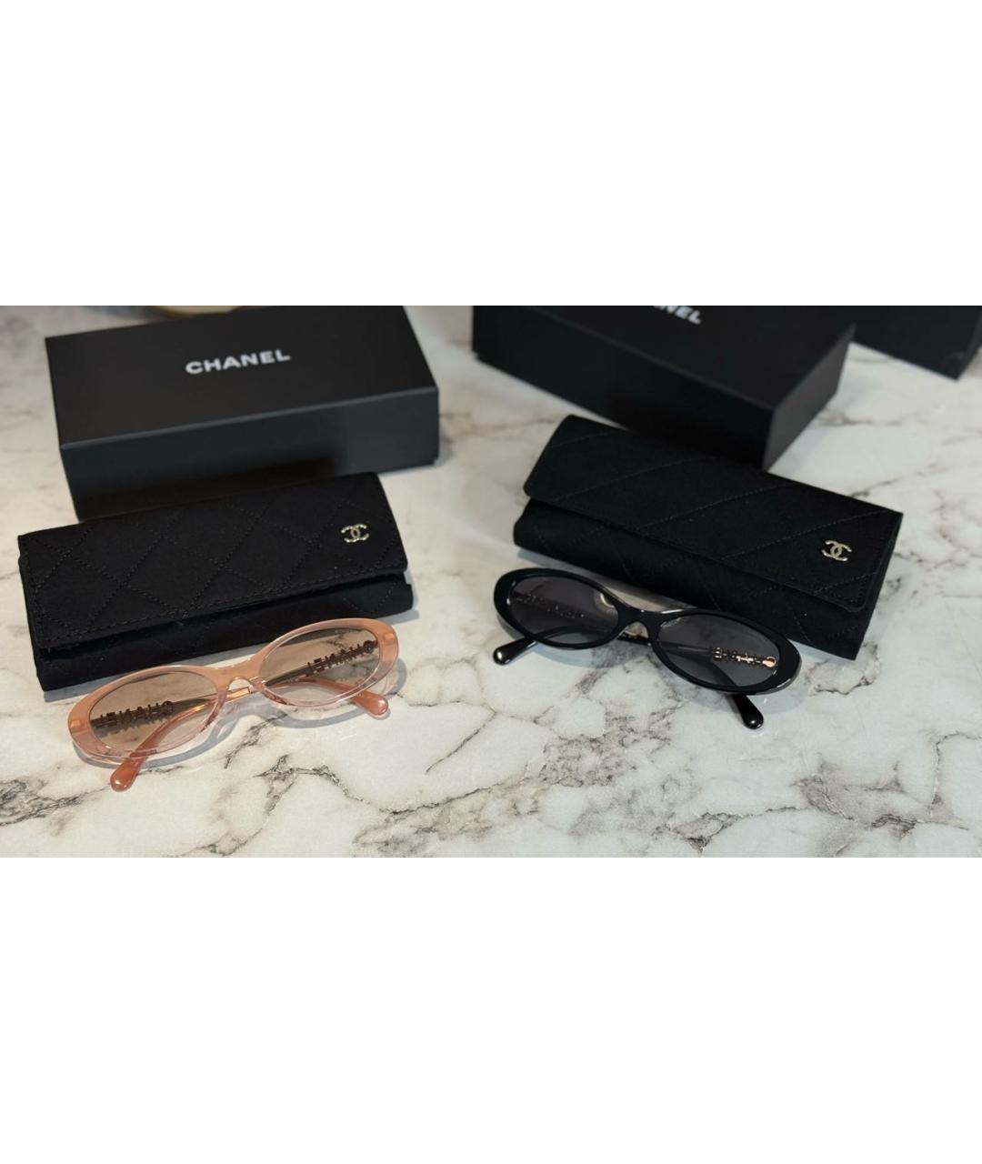 CHANEL Черные металлические солнцезащитные очки, фото 5