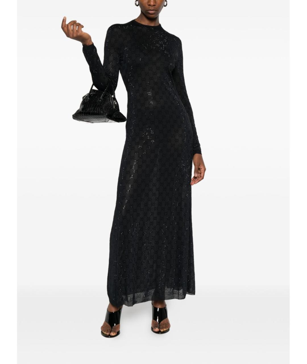 GUCCI Черное вискозное вечернее платье, фото 3