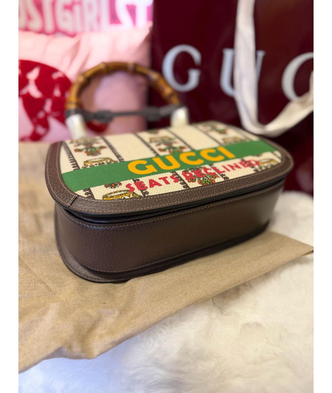GUCCI Мульти тканевая сумка с короткими ручками, фото 4