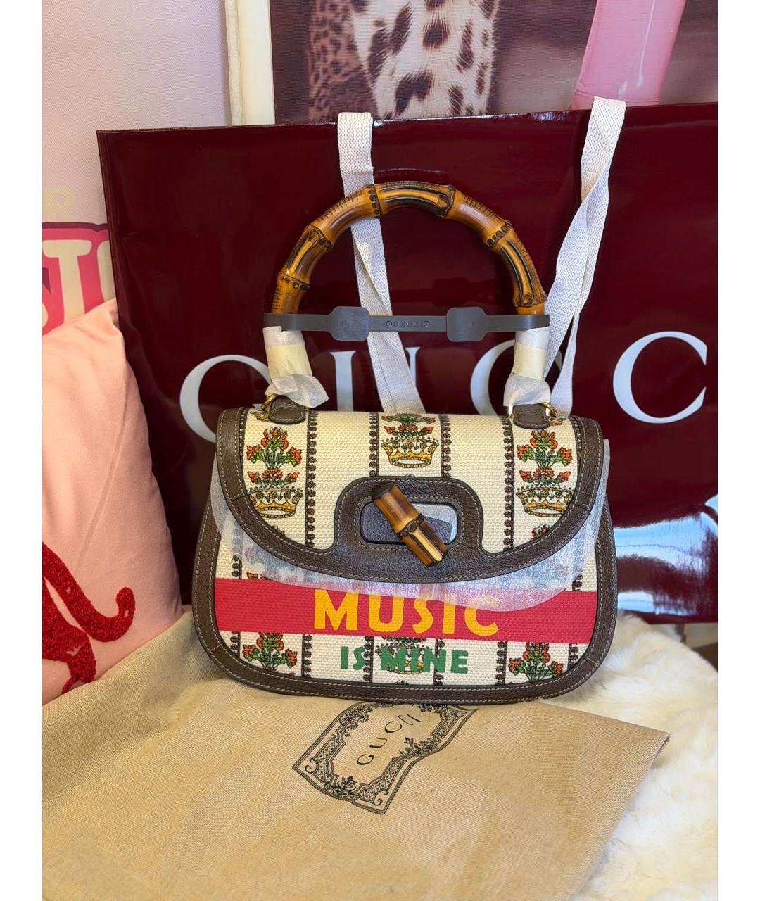 GUCCI Мульти тканевая сумка с короткими ручками, фото 2