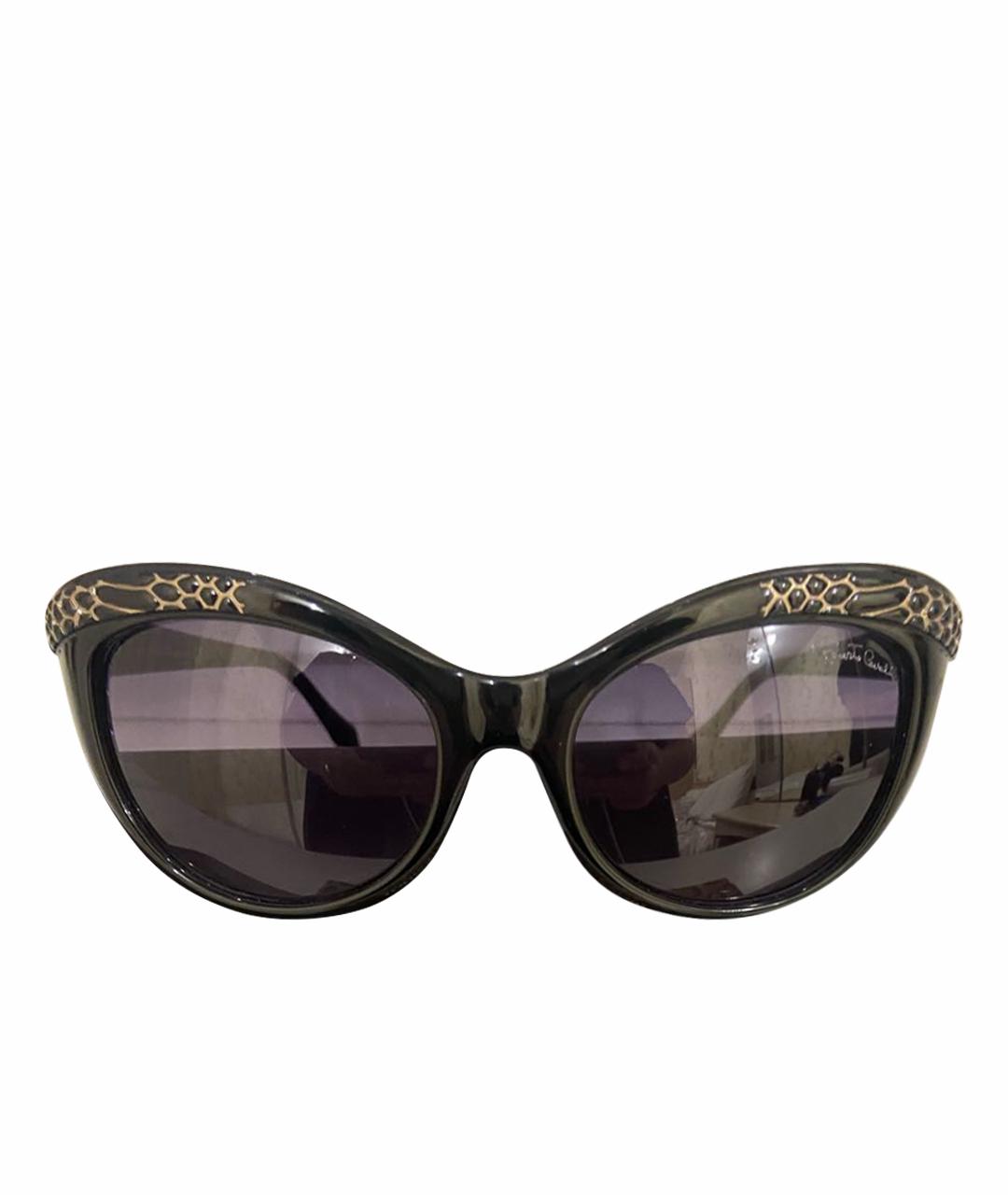 ROBERTO CAVALLI Черные пластиковые солнцезащитные очки, фото 1