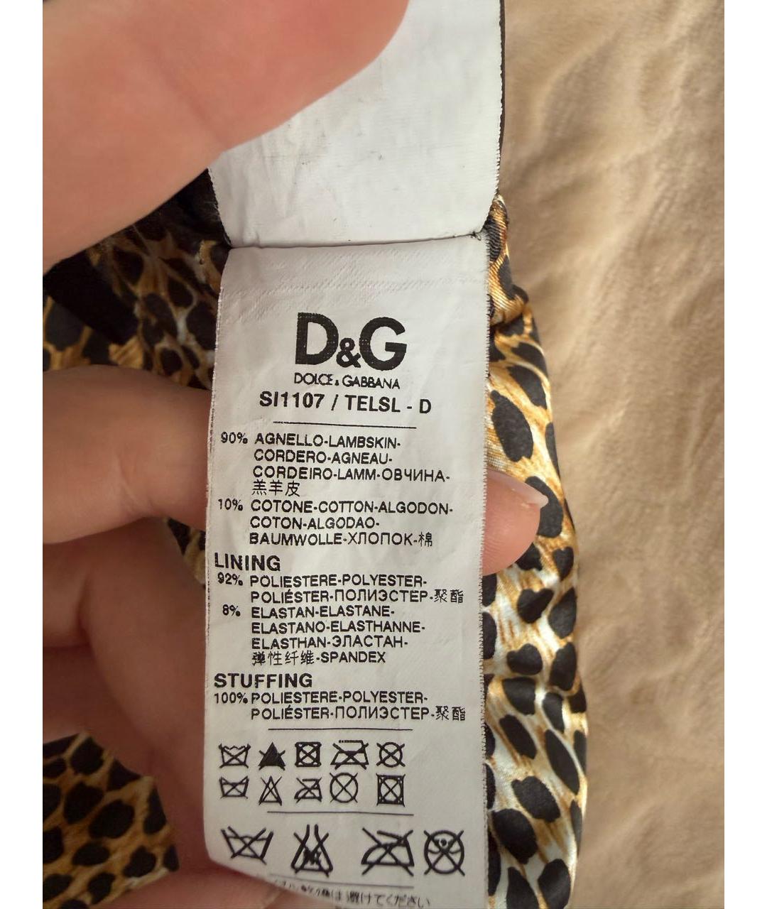 DOLCE&GABBANA Черная кожаная юбка мини, фото 6