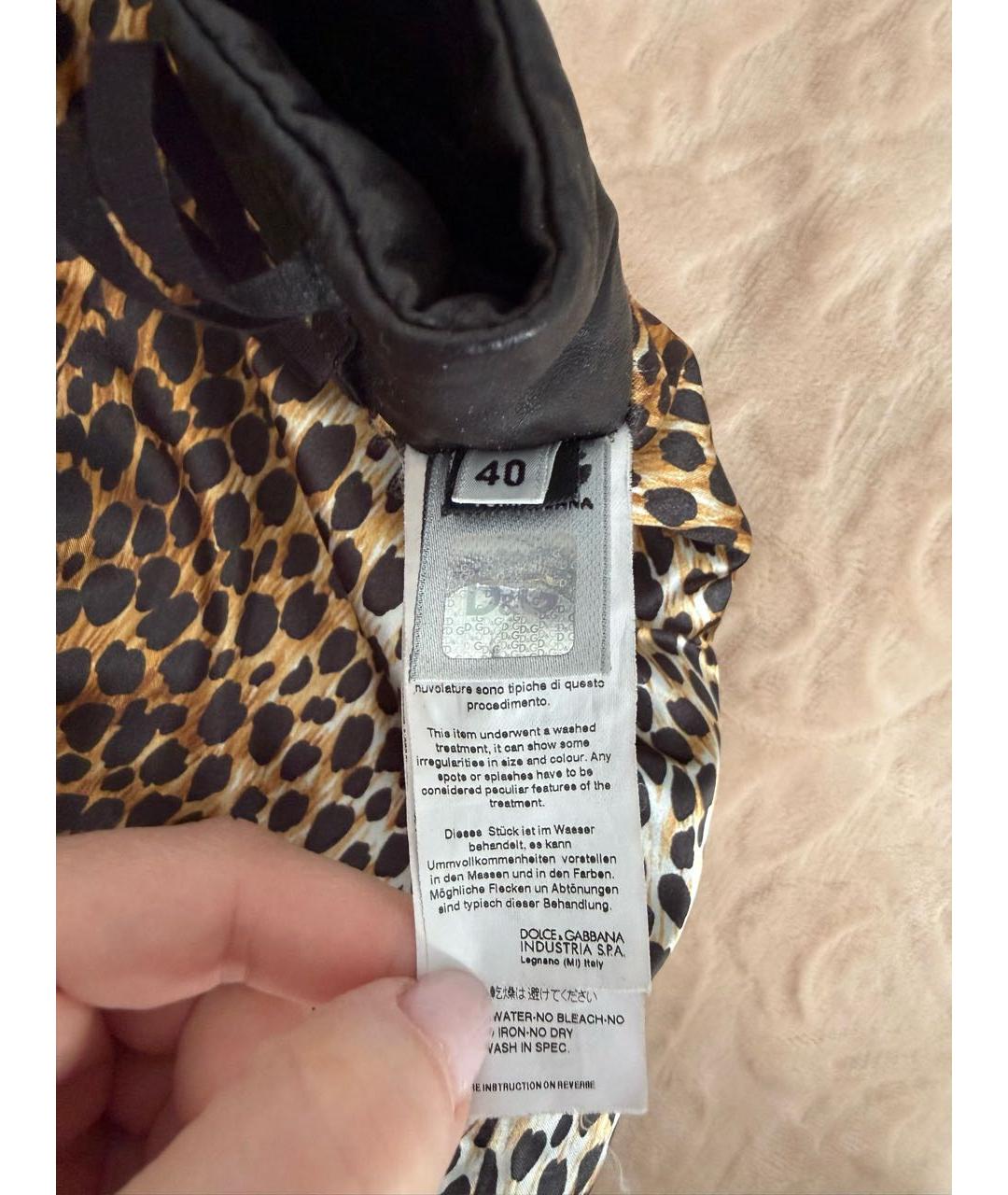 DOLCE&GABBANA Черная кожаная юбка мини, фото 7