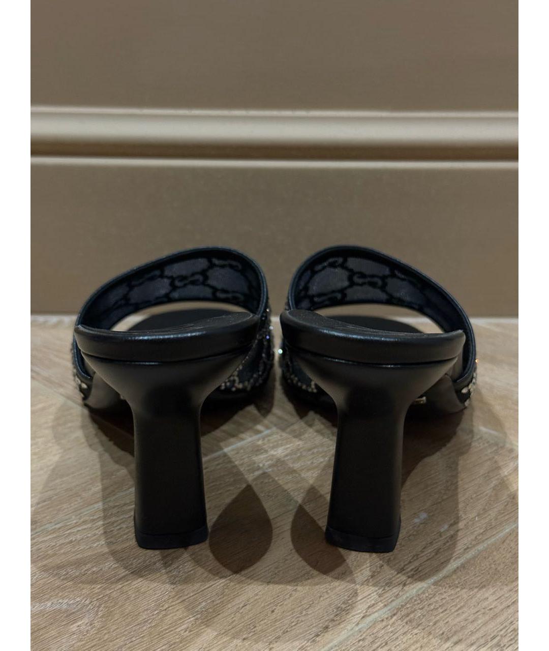 GUCCI Черные кожаные сабо, фото 4