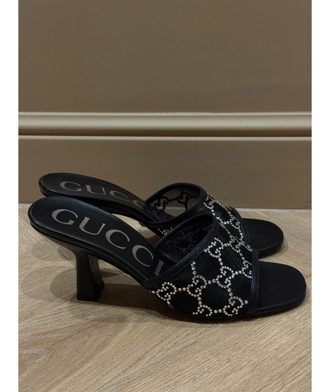 GUCCI Черные кожаные сабо, фото 5