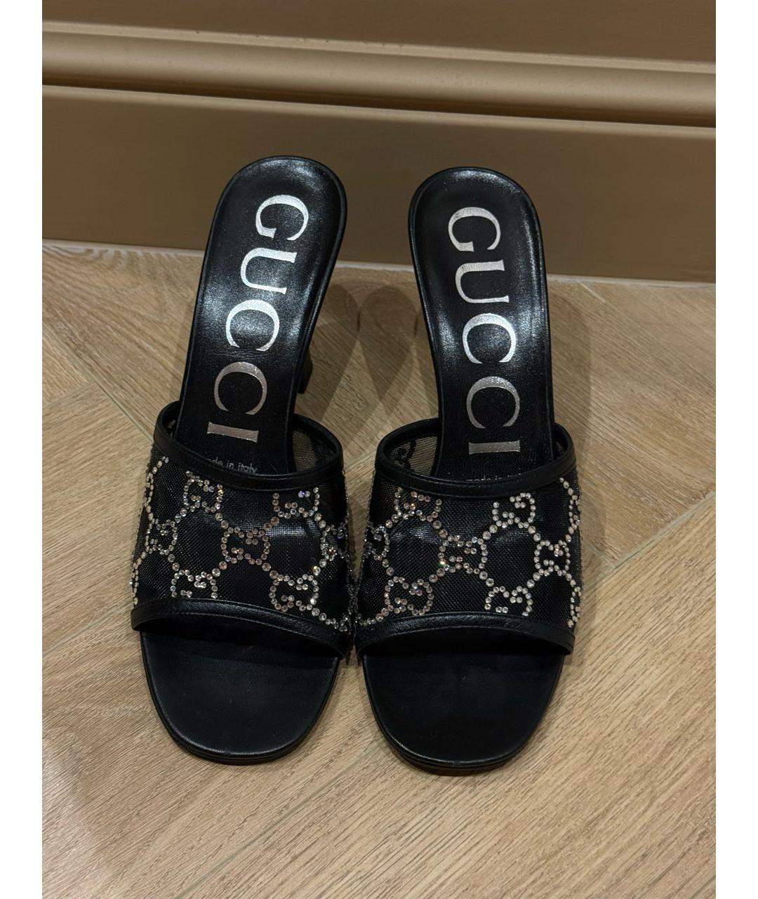 GUCCI Черные кожаные сабо, фото 2