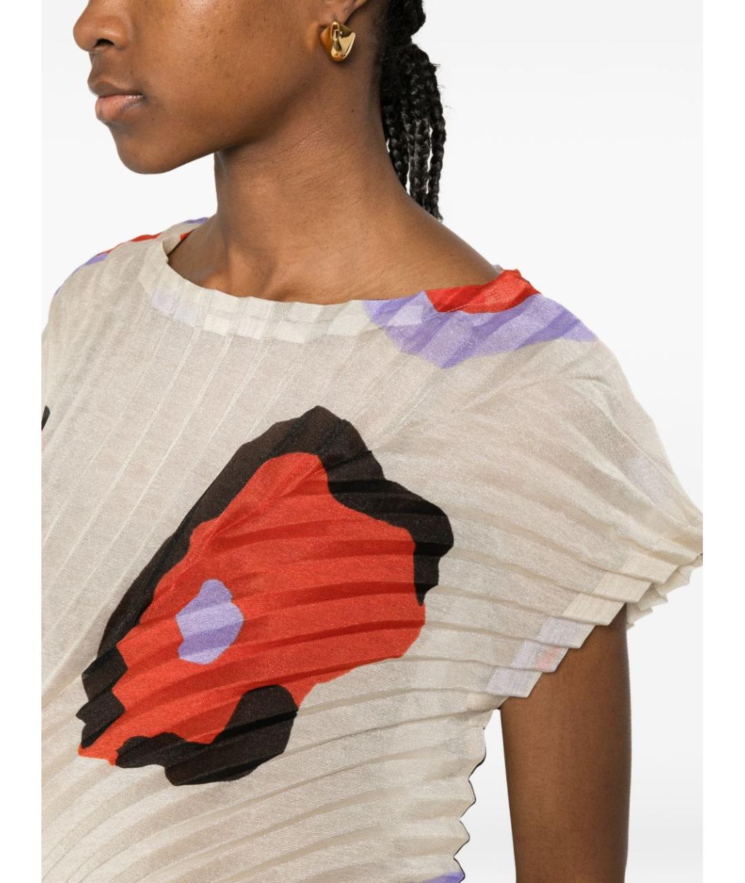 ISSEY MIYAKE Мульти полиэстеровая футболка, фото 2