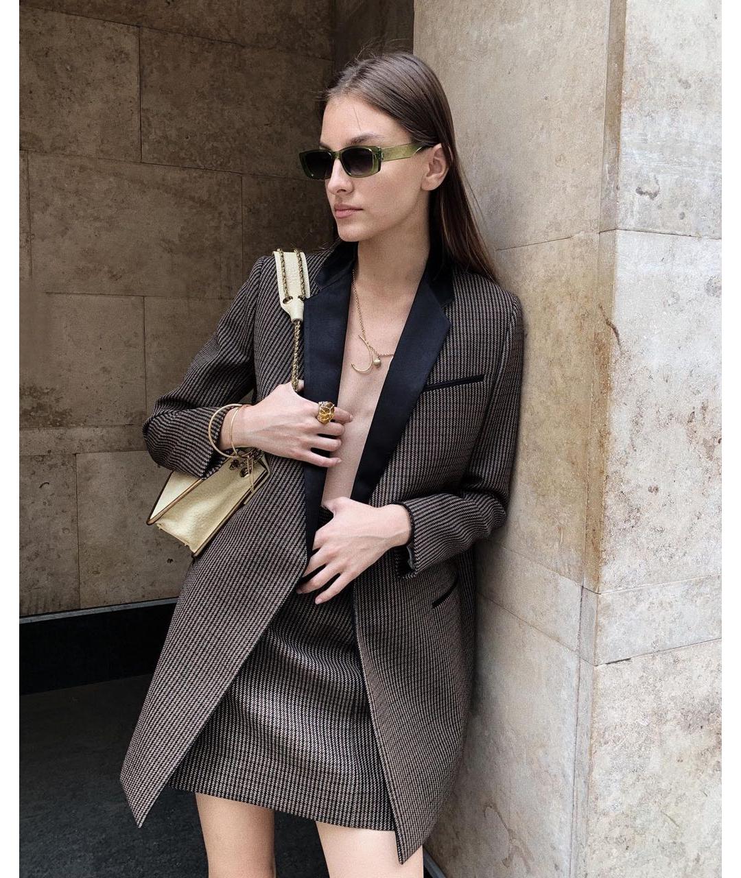 CELINE Коричневый шерстяной жакет/пиджак, фото 2