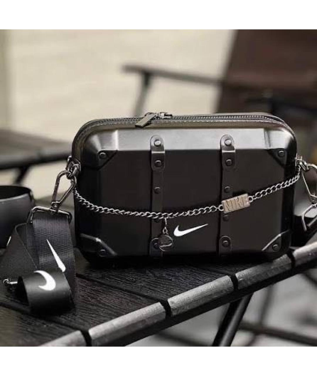 NIKE Черная кожаная сумка на плечо, фото 7