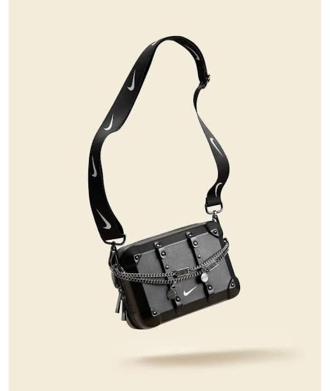 NIKE Черная кожаная сумка на плечо, фото 8