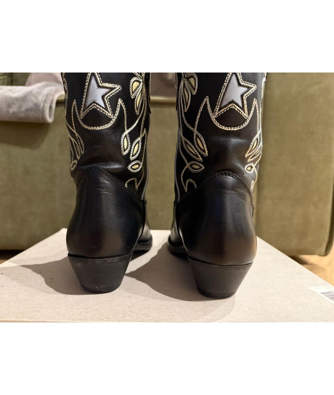 GOLDEN GOOSE DELUXE BRAND Черные кожаные сапоги, фото 4