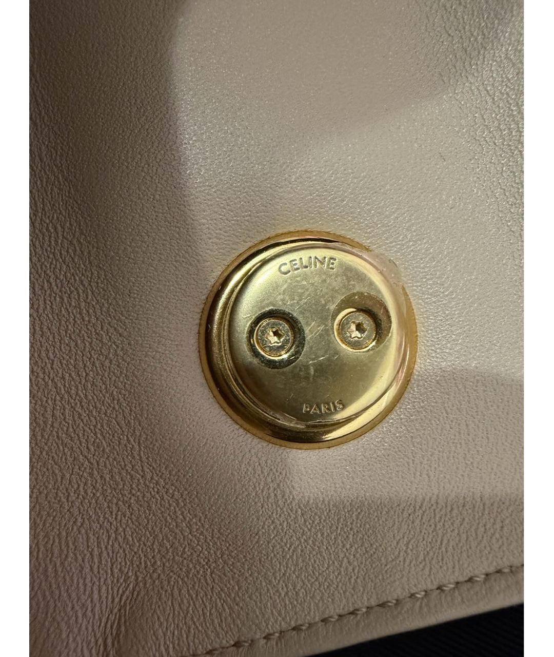 CELINE Бежевая кожаная сумка через плечо, фото 6