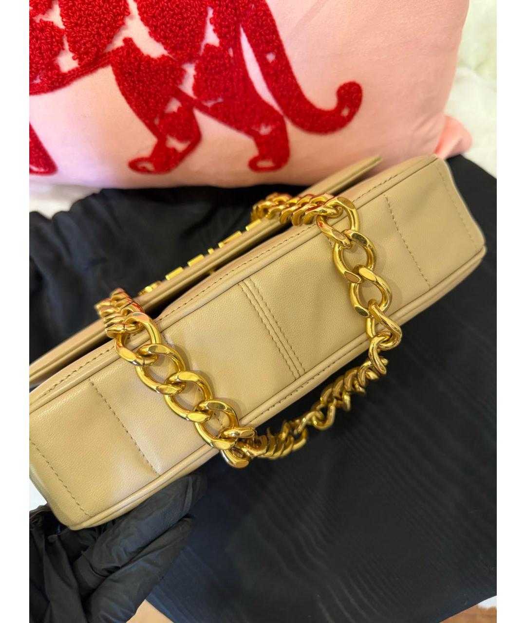 CELINE Бежевая кожаная сумка через плечо, фото 3