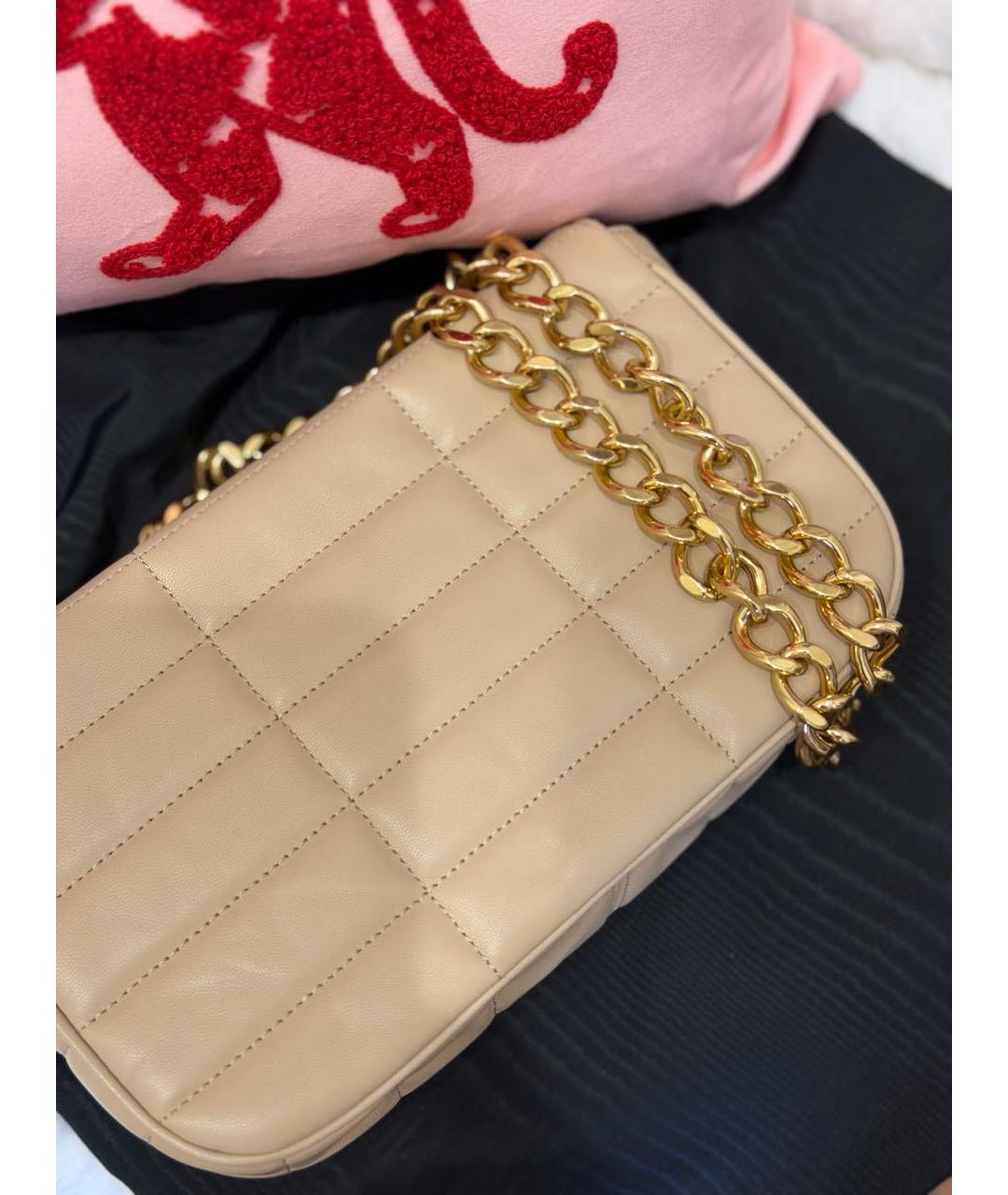 CELINE Бежевая кожаная сумка через плечо, фото 4