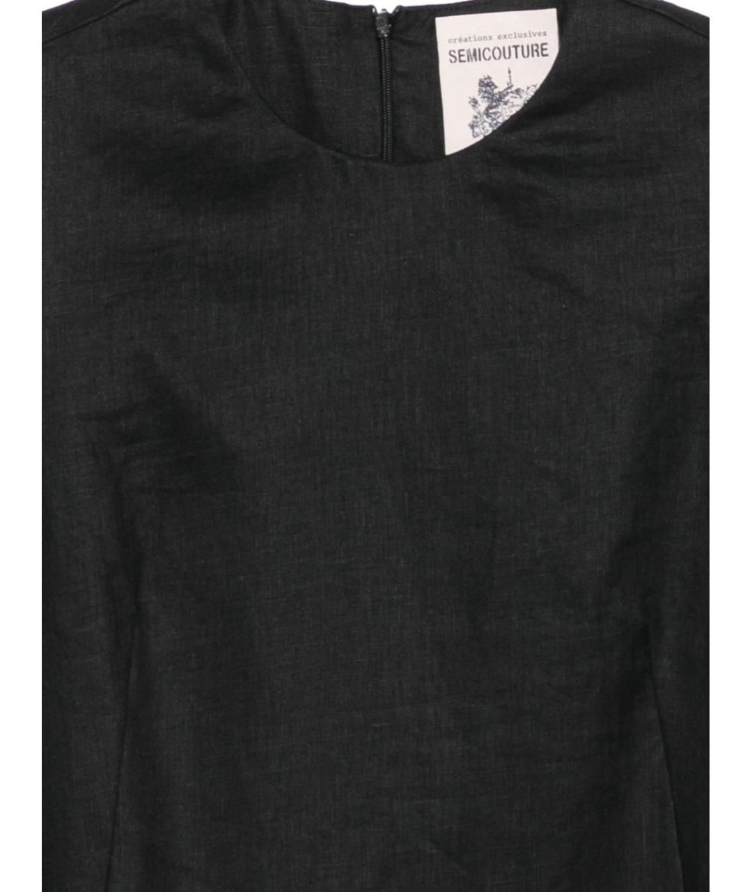 SEMICOUTURE Черное хлопковое повседневное платье, фото 2